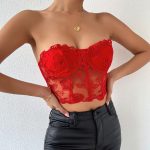 Bustier Femme Polyester Rouge